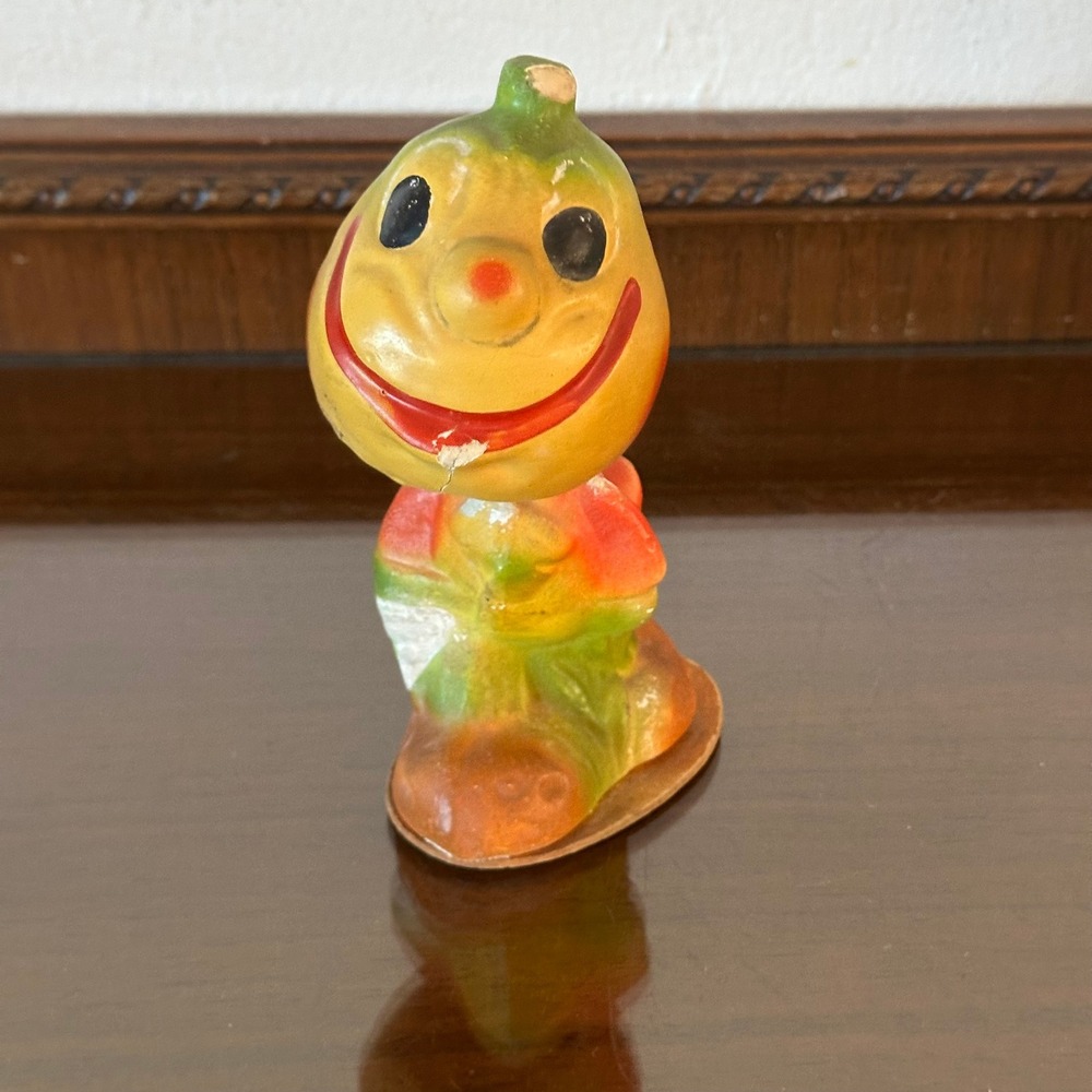 Vintage German Composition Fruit Candy Container Anthropomorphic Bobble Head